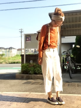 「Ungrid（アングリッド）のアイテム（サスペンダー）」を使った、いく☆さん（レディース・153cm）の夏コーディネート