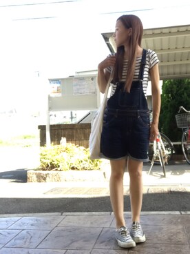 「TODAYFUL（トゥデイフル）のVintageトートバッグ（トートバッグ）」を使った、いく☆さん（レディース・153cm）の夏コーディネート