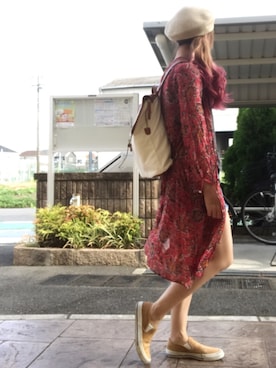 「TODAYFUL（トゥデイフル）のアイテム（ハンチング/ベレー帽）」を使った、いく☆さん（レディース・153cm）の秋コーディネート