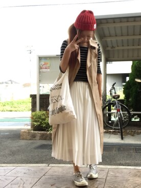 「TODAYFUL（トゥデイフル）のVintageトートバッグ（トートバッグ）」を使った、いく☆さん（レディース・153cm）の秋コーディネート