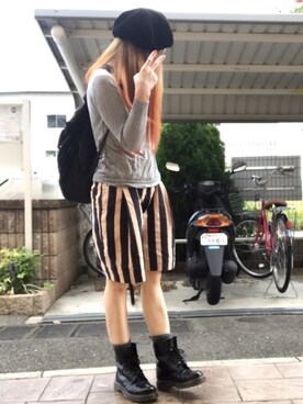 「TODAYFUL（トゥデイフル）のアイテム（ハンチング/ベレー帽）」を使った、いく☆さん（レディース・153cm）の秋コーディネート
