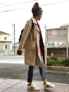 「Ungrid（アングリッド）のフレイドヘムストスリ（デニムパンツ）」を使った、いく☆さん（レディース・153cm）の秋コーディネート