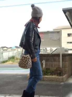 「ブーツイン」｜「アイテム（オールインワン・サロペット）」を使った、いく☆さん（レディース・153cm）の冬コーディネート