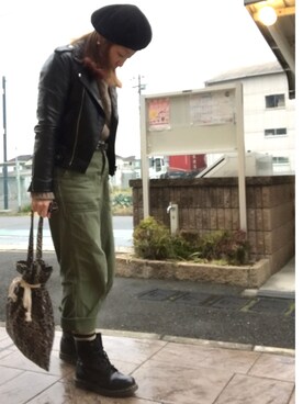 いく☆さんの「レザーライダースジャケット」を使ったコーディネート
