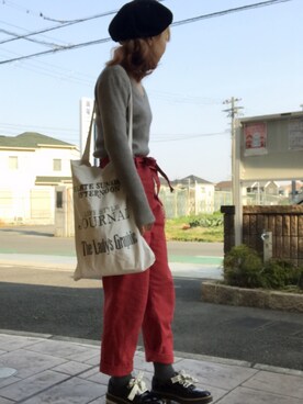 「TODAYFUL（トゥデイフル）のアイテム（ハンチング/ベレー帽）」を使った、いく☆さん（レディース・153cm）の春コーディネート