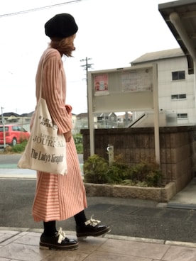 「TODAYFUL（トゥデイフル）のアイテム（ハンチング/ベレー帽）」を使った、いく☆さん（レディース・153cm）の春コーディネート