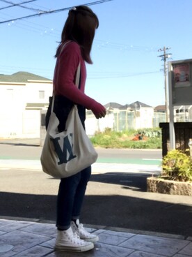 いく☆さんの「キャンバスショルダーバッグ」を使ったコーディネート