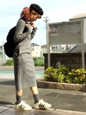 「MOUSSY（マウジー）のアイテム（キャスケット）」を使った、いく☆さん（レディース・153cm）の春コーディネート