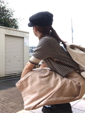 「MOUSSY（マウジー）のアイテム（キャスケット）」を使った、いく☆さん（レディース・153cm）の夏コーディネート