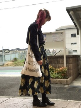 いく☆さんの「via j(ヴィアジェイ) チューリップマキシスカート」を使ったコーディネート