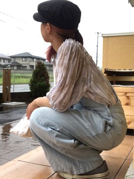 「TODAYFUL（トゥデイフル）のVintageトートバッグ（トートバッグ）」を使った、いく☆さん（レディース・153cm）の夏コーディネート