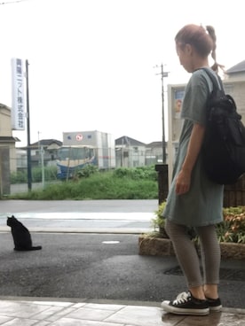「TODAYFUL（トゥデイフル）のアイテム（シャツワンピース）」を使った、いく☆さん（レディース・153cm）の夏コーディネート