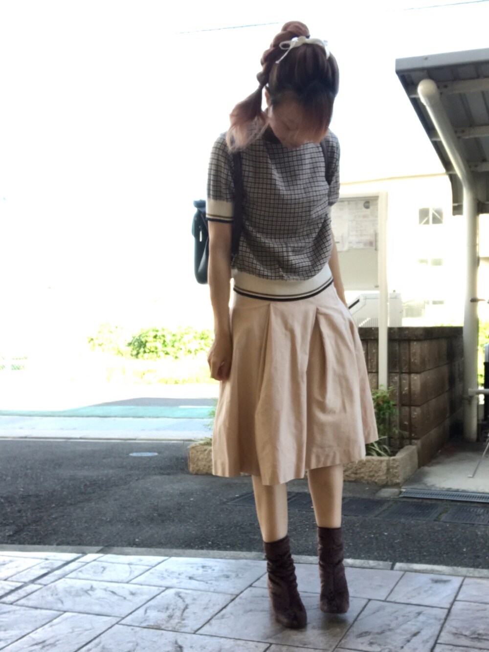 カットソー(半袖/袖なし) OLDEN PLAID KNIT Ameri（アメリ）の「OLDEN PLAID KNIT（ニット/セーター）」 - WEAR