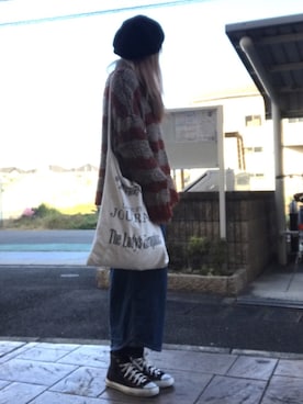 「TODAYFUL（トゥデイフル）のアイテム（ハンチング/ベレー帽）」を使った、いく☆さん（レディース・153cm）の冬コーディネート