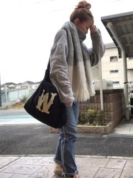 「CONVERSE（コンバース）のCONVERSE ALL STAR　ハイカットスニーカー（スニーカー）」を使った、いく☆さん（レディース・153cm）の冬コーディネート