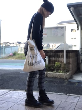 「TODAYFUL（トゥデイフル）のVintageトートバッグ（トートバッグ）」を使った、いく☆さん（レディース・153cm）の冬コーディネート
