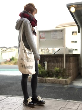 「TODAYFUL（トゥデイフル）のVintageトートバッグ（トートバッグ）」を使った、いく☆さん（レディース・153cm）の冬コーディネート