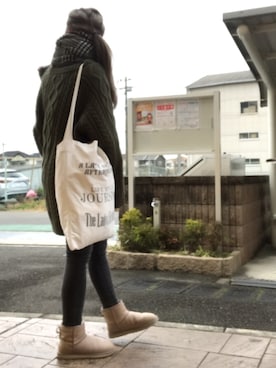 「TODAYFUL（トゥデイフル）のVintageトートバッグ（トートバッグ）」を使った、いく☆さん（レディース・153cm）の冬コーディネート