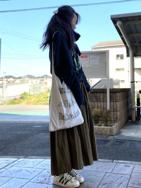 「TODAYFUL（トゥデイフル）のVintageトートバッグ（トートバッグ）」を使った、いく☆さん（レディース・153cm）の冬コーディネート