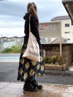 「TODAYFUL（トゥデイフル）のVintageトートバッグ（トートバッグ）」を使った、いく☆さん（レディース・153cm）の春コーディネート