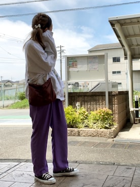 「TODAYFUL（トゥデイフル）のポケットナイロンサコッシュ（ボディバッグ/ウエストポーチ）」を使った、いく☆さん（レディース・153cm）の夏コーディネート