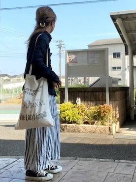 「TODAYFUL（トゥデイフル）のVintageトートバッグ（トートバッグ）」を使った、いく☆さん（レディース・153cm）の夏コーディネート