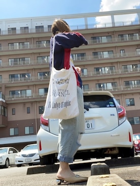 「TODAYFUL（トゥデイフル）のVintageトートバッグ（トートバッグ）」を使った、いく☆さん（レディース・153cm）の秋コーディネート