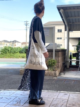 「TODAYFUL（トゥデイフル）のVintageトートバッグ（トートバッグ）」を使った、いく☆さん（レディース・153cm）の秋コーディネート