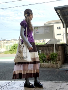 「TODAYFUL（トゥデイフル）のVintageトートバッグ（トートバッグ）」を使った、いく☆さん（レディース・153cm）の秋コーディネート