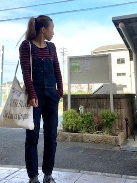 「TODAYFUL（トゥデイフル）のVintageトートバッグ（トートバッグ）」を使った、いく☆さん（レディース・153cm）の秋コーディネート