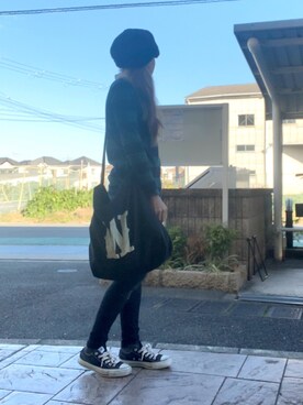 「TODAYFUL（トゥデイフル）のアイテム（ハンチング/ベレー帽）」を使った、いく☆さん（レディース・153cm）の秋コーディネート