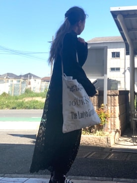 「TODAYFUL（トゥデイフル）のVintageトートバッグ（トートバッグ）」を使った、いく☆さん（レディース・153cm）の春コーディネート