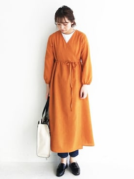 Haco ハコ のワンピース オレンジ系 を使った人気ファッションコーディネート Wear Haco ハコ のワンピース オレンジ系 を使った人気ファッションコーディネート Wear