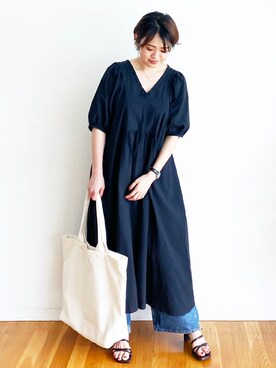 太って見える ズドーン を解消 胸が大きいさんのための涼やかに過ごせるゆったりワンピースを使った人気ファッションコーディネート Wear