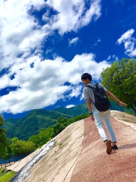 「ヒラキ（ヒラキ）のアイテム（スリッポン）」を使った、マナトさん（メンズ・173cm）の夏コーディネート