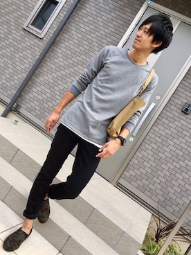 「アイテム（ドレスシューズ、グリーン系）」を使った、マナトさん（メンズ・173cm）の秋コーディネート