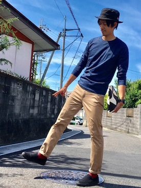 「NANO universe（ナノユニバース）のアイテム（スリッポン）」を使った、マナトさん（メンズ・173cm）の春コーディネート