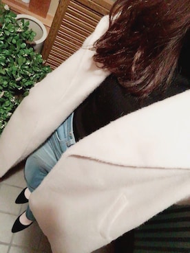 「one after another NICE CLAUP（ワンアフターアナザーナイスクラップ）のアイテム（チェスターコート）」を使った、mi-chanさん（レディース・159cm）の冬コーディネート