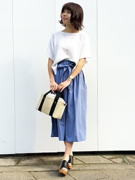 ikka STORE Women's STAFFさんの「雑材スクエアミニトートショルダーBAG」を使ったコーディネート