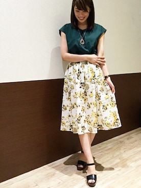 「Sens de vie（サンスドゥウ゛ィ）のアイテム」を使った、ikka HEAD OFFICE Women'sさん（レディース・158cm）の夏コーディネート