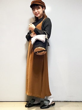 「ikka（イッカ）のアイテム（キャスケット）」を使った、ikka HEAD OFFICE Women'sさん（レディース・158cm）の秋コーディネート