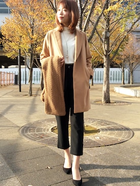 「Sens de vie（サンスドゥウ゛ィ）のアイテム（ジャケット/アウター）」を使った、ikka HEAD OFFICE Women'sさん（レディース・158cm）の秋コーディネート