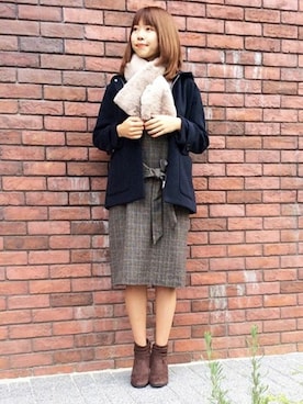 「カシュクール」｜「アイテム（その他アウター）」を使った、ikka HEAD OFFICE Women'sさん（レディース・158cm）の冬コーディネート