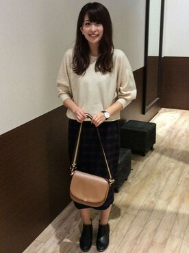 「Sens de vie（サンスドゥウ゛ィ）のアイテム」を使った、ikka HEAD OFFICE Women'sさん（レディース・158cm）の秋コーディネート