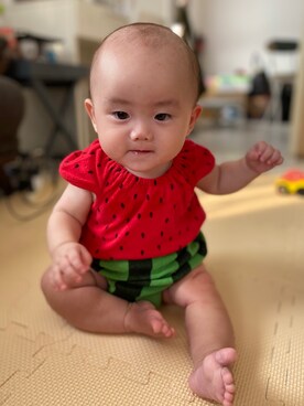 「楽天のアイテム（ママ＆ベビー、その他）」を使った、babyu2020さん（キッズ・70cm）の夏コーディネート