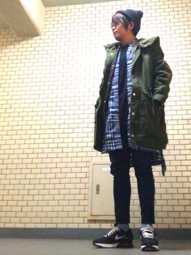 「DIESEL（ディーゼル）のアイテム（モッズコート）」を使った、松浦正太郎/俳優さん（メンズ・163cm）の冬コーディネート