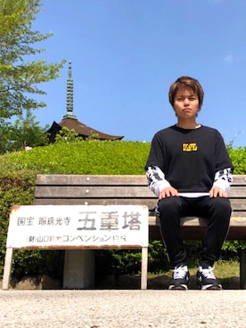 「おばショット」｜松浦正太郎/俳優さん（メンズ・163cm）の春コーディネート