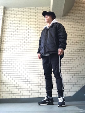 「AIR MAX」｜「アイテム（ナイロンジャケット）」を使った、松浦正太郎/俳優さん（メンズ・163cm）の冬コーディネート
