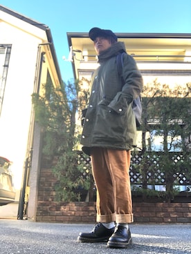 「DIESEL（ディーゼル）のアイテム（モッズコート）」を使った、松浦正太郎/俳優さん（メンズ・163cm）の冬コーディネート