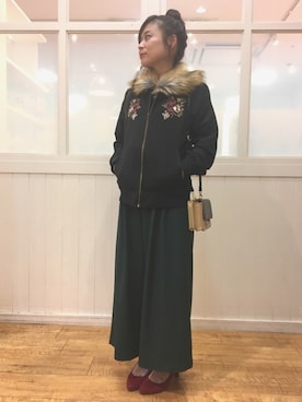 「刺繍」｜「アイテム（ラッピングキット）」を使った、akaneさん（レディース・157cm）の秋コーディネート